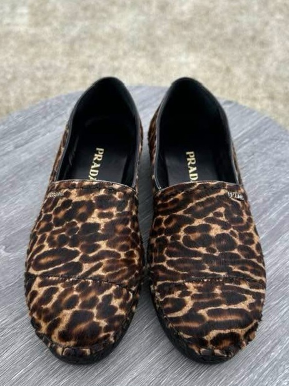 Authentic Prada Leopard Print Calf Hair Flats